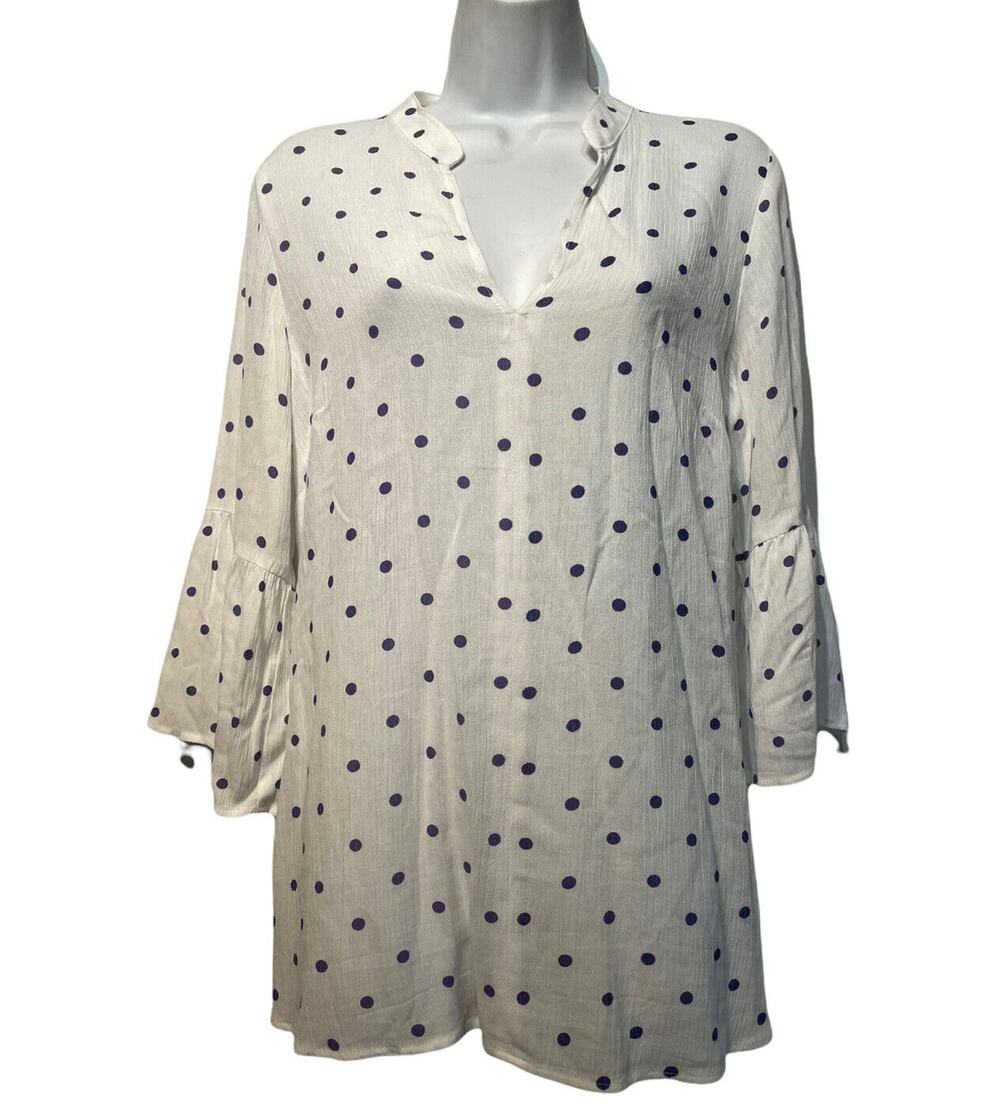 Anthropologie Splendid Lacy Polka Dot Bell Sleeve Blouse Size S